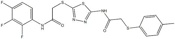 N1-(5-{[2-oxo-2-(2,3,4-trifluoroanilino)ethyl]thio}-1,3,4-thiadiazol-2-yl)-2-[(4-methylphenyl)thio]acetamide Structure