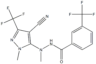 N'-[4-cyano-1-methyl-3-(trifluoromethyl)-1H-pyrazol-5-yl]-N'-methyl-3-(trifluoromethyl)benzenecarbohydrazide 구조식 이미지