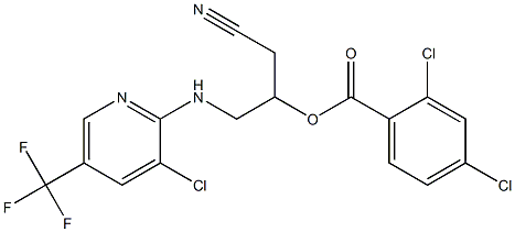 2-{[3-chloro-5-(trifluoromethyl)-2-pyridinyl]amino}-1-(cyanomethyl)ethyl 2,4-dichlorobenzenecarboxylate Structure