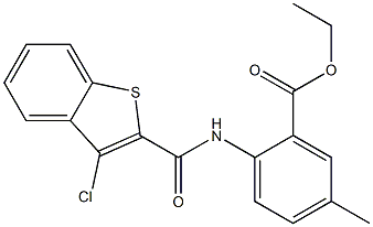 ethyl 2-{[(3-chlorobenzo[b]thiophen-2-yl)carbonyl]amino}-5-methylbenzoate Structure