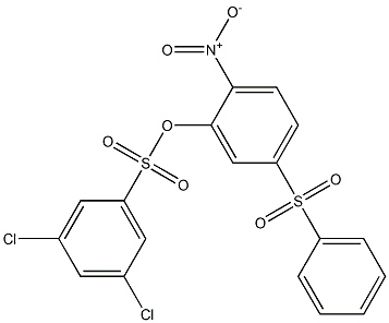 2-nitro-5-(phenylsulfonyl)phenyl 3,5-dichlorobenzene-1-sulfonate 구조식 이미지