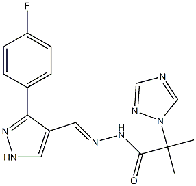 N'-{(E)-[3-(4-fluorophenyl)-1H-pyrazol-4-yl]methylidene}-2-methyl-2-(1H-1,2,4-triazol-1-yl)propanohydrazide 구조식 이미지