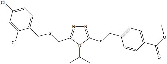 methyl 4-{[(5-{[(2,4-dichlorobenzyl)sulfanyl]methyl}-4-isopropyl-4H-1,2,4-triazol-3-yl)sulfanyl]methyl}benzenecarboxylate 구조식 이미지