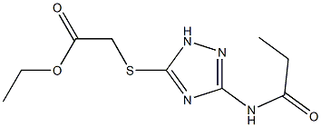 ethyl 2-{[3-(propionylamino)-1H-1,2,4-triazol-5-yl]sulfanyl}acetate 구조식 이미지