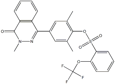 2,6-dimethyl-4-(3-methyl-4-oxo-3,4-dihydrophthalazin-1-yl)phenyl 2-(trifluoromethoxy)benzene-1-sulfonate Structure