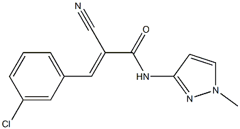 N1-(1-methyl-1H-pyrazol-3-yl)-3-(3-chlorophenyl)-2-cyanoacrylamide 구조식 이미지