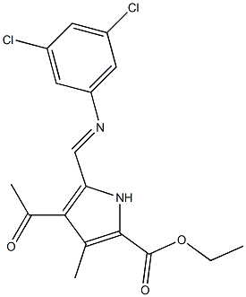 ethyl 4-acetyl-5-{[(3,5-dichlorophenyl)imino]methyl}-3-methyl-1H-pyrrole-2- carboxylate Structure