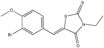 5-[(Z)-(3-bromo-4-methoxyphenyl)methylidene]-3-ethyl-2-thioxo-1,3-thiazolan-4-one 구조식 이미지