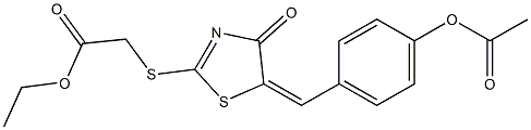 ethyl 2-[(5-{(E)-[4-(acetyloxy)phenyl]methylidene}-4-oxo-4,5-dihydro-1,3-thiazol-2-yl)sulfanyl]acetate Structure