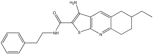 3-amino-6-ethyl-N-phenethyl-5,6,7,8-tetrahydrothieno[2,3-b]quinoline-2-carboxamide 구조식 이미지