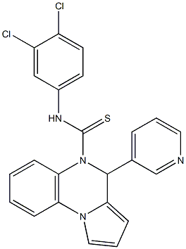 N5-(3,4-dichlorophenyl)-4-(3-pyridyl)-4,5-dihydropyrrolo[1,2-a]quinoxaline-5-carbothioamide 구조식 이미지