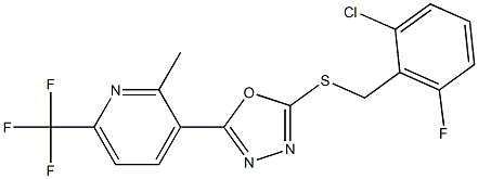 2-[(2-chloro-6-fluorobenzyl)thio]-5-[2-methyl-6-(trifluoromethyl)-3-pyridyl]-1,3,4-oxadiazole Structure