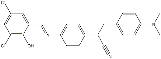 2-{4-[(3,5-dichloro-2-hydroxybenzylidene)amino]phenyl}-3-[4-(dimethylamino) phenyl]propanenitrile Structure