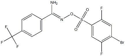 N'-{[(4-bromo-2,5-difluorophenyl)sulfonyl]oxy}-4-(trifluoromethyl)benzenecarboximidamide 구조식 이미지
