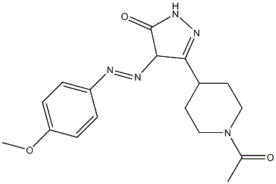 3-(1-acetyl-4-piperidyl)-4-[2-(4-methoxyphenyl)diaz-1-enyl]-4,5-dihydro-1H-pyrazol-5-one 구조식 이미지