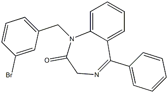 1-(3-bromobenzyl)-5-phenyl-1,3-dihydro-2H-1,4-benzodiazepin-2-one Structure