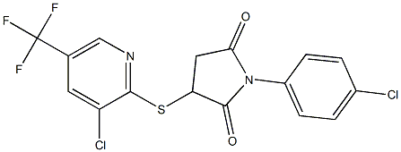1-(4-chlorophenyl)-3-{[3-chloro-5-(trifluoromethyl)-2-pyridinyl]sulfanyl}dihydro-1H-pyrrole-2,5-dione 구조식 이미지