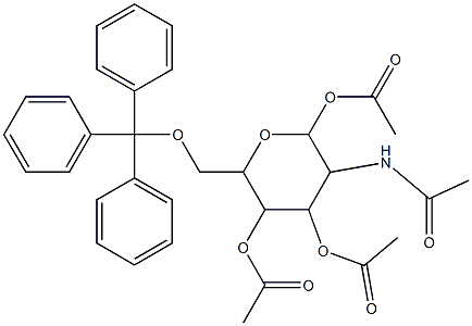 3-(acetylamino)-2,5-di(acetyloxy)-6-[(trityloxy)methyl]tetrahydro-2H-pyran-4-yl acetate 구조식 이미지