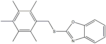 2-[(2,3,4,5,6-pentamethylbenzyl)thio]-1,3-benzoxazole 구조식 이미지