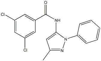 3,5-dichloro-N-(3-methyl-1-phenyl-1H-pyrazol-5-yl)benzamide 구조식 이미지