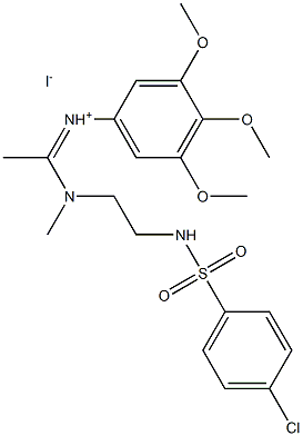 N-{(Z)-1-[(2-{[(4-chlorophenyl)sulfonyl]amino}ethyl)(methyl)amino]ethylidene}-3,4,5-trimethoxybenzenaminium iodide 구조식 이미지