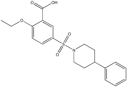 2-ethoxy-5-[(4-phenylpiperidino)sulfonyl]benzenecarboxylic acid Structure