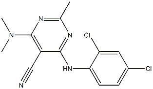 4-(2,4-dichloroanilino)-6-(dimethylamino)-2-methylpyrimidine-5-carbonitrile 구조식 이미지