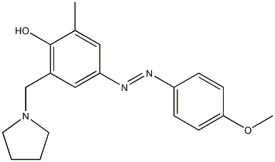 4-[2-(4-methoxyphenyl)diaz-1-enyl]-2-methyl-6-(tetrahydro-1H-pyrrol-1-ylmethyl)phenol 구조식 이미지