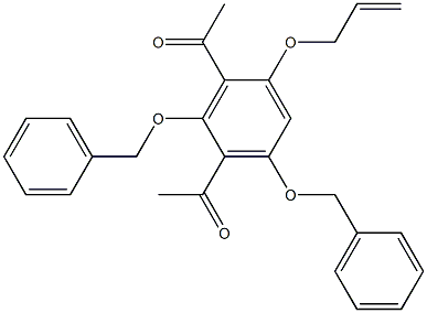 1-[3-acetyl-4-(allyloxy)-2,6-di(benzyloxy)phenyl]ethan-1-one Structure