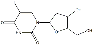 1-[4-hydroxy-5-(hydroxymethyl)tetrahydrofuran-2-yl]-5-iodo-1,2,3,4-tetrahydropyrimidine-2,4-dione 구조식 이미지
