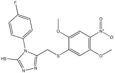 5-{[(2,5-dimethoxy-4-nitrophenyl)thio]methyl}-4-(4-fluorophenyl)-4H-1,2,4-triazole-3-thiol Structure