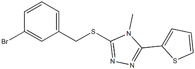 3-[(3-bromobenzyl)sulfanyl]-4-methyl-5-(2-thienyl)-4H-1,2,4-triazole 구조식 이미지