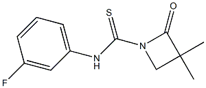 N1-(3-fluorophenyl)-3,3-dimethyl-2-oxoazetane-1-carbothioamide 구조식 이미지