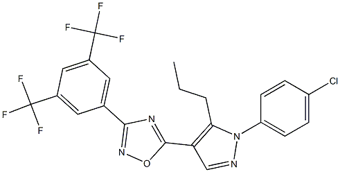 5-[1-(4-chlorophenyl)-5-propyl-1H-pyrazol-4-yl]-3-[3,5-di(trifluoromethyl)phenyl]-1,2,4-oxadiazole Structure