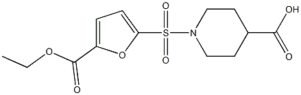 1-{[5-(ethoxycarbonyl)-2-furyl]sulfonyl}piperidine-4-carboxylic acid 구조식 이미지