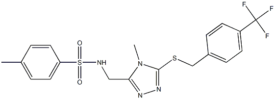 4-methyl-N-[(4-methyl-5-{[4-(trifluoromethyl)benzyl]sulfanyl}-4H-1,2,4-triazol-3-yl)methyl]benzenesulfonamide 구조식 이미지