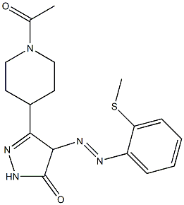 3-(1-acetyl-4-piperidyl)-4-{2-[2-(methylthio)phenyl]diaz-1-enyl}-4,5-dihydro-1H-pyrazol-5-one 구조식 이미지