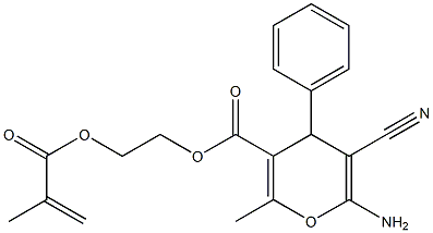 2-(methacryloyloxy)ethyl 6-amino-5-cyano-2-methyl-4-phenyl-4H-pyran-3-carboxylate 구조식 이미지