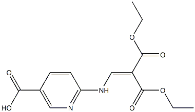 6-{[3-ethoxy-2-(ethoxycarbonyl)-3-oxoprop-1-enyl]amino}nicotinic acid 구조식 이미지