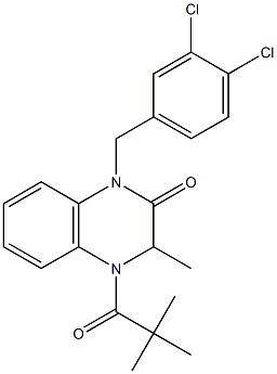 1-(3,4-dichlorobenzyl)-4-(2,2-dimethylpropanoyl)-3-methyl-3,4-dihydro-2(1H)-quinoxalinone 구조식 이미지