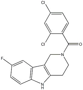 (2,4-dichlorophenyl)(8-fluoro-2,3,4,5-tetrahydro-1H-pyrido[4,3-b]indol-2-yl)methanone 구조식 이미지