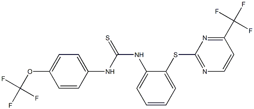 N-[4-(trifluoromethoxy)phenyl]-N'-(2-{[4-(trifluoromethyl)pyrimidin-2-yl]th io}phenyl)thiourea Structure