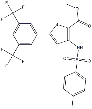 methyl 5-[3,5-di(trifluoromethyl)phenyl]-3-{[(4-methylphenyl)sulfonyl]amino}thiophene-2-carboxylate 구조식 이미지