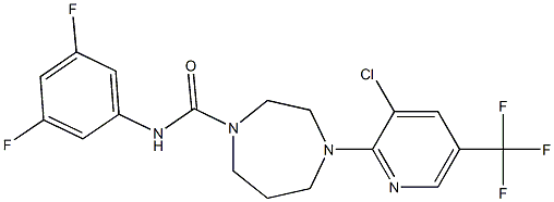 N1-(3,5-difluorophenyl)-4-[3-chloro-5-(trifluoromethyl)-2-pyridyl]-1,4-diazepane-1-carboxamide 구조식 이미지