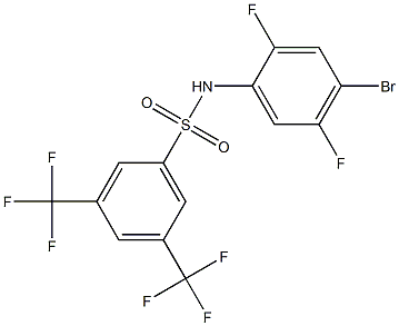 N1-(4-bromo-2,5-difluorophenyl)-3,5-di(trifluoromethyl)benzene-1-sulfonamide 구조식 이미지