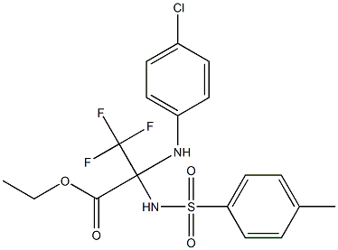 ethyl 2-(4-chloroanilino)-3,3,3-trifluoro-2-{[(4-methylphenyl)sulfonyl]amino}propanoate Structure