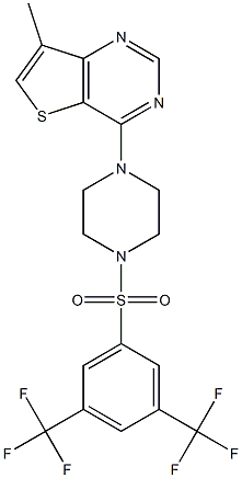 4-(4-{[3,5-di(trifluoromethyl)phenyl]sulfonyl}piperazino)-7-methylthieno[3,2-d]pyrimidine Structure
