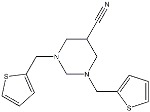 1,3-di(2-thienylmethyl)hexahydropyrimidine-5-carbonitrile 구조식 이미지