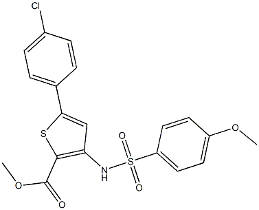 methyl 5-(4-chlorophenyl)-3-{[(4-methoxyphenyl)sulfonyl]amino}thiophene-2-carboxylate Structure