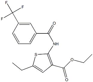 ethyl 5-ethyl-2-{[3-(trifluoromethyl)benzoyl]amino}thiophene-3-carboxylate Structure